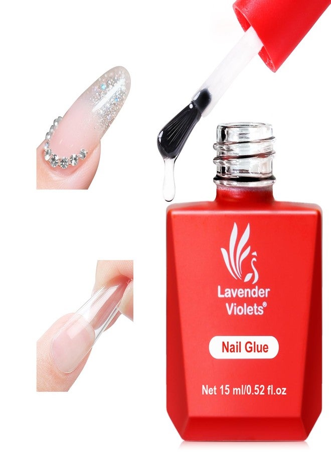 Lavender Violets 15ml 5 in 1 Nail Glue Gel for Nail Tips and Clear Acrylic Nails Long Lasting, Curing Needed UV Extension Glue for False Nail Tips and Press on Nails, Christmas Nail Art A111 - Image 1